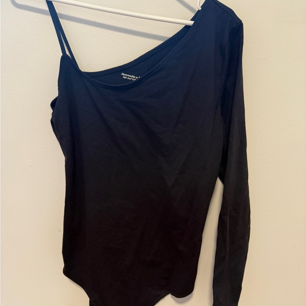 Abercrombie - Large Black - 1 sleeve/Long Sleeve Women's Body Suit with Snap